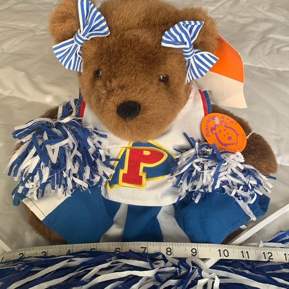 Cheerleader Bear NWT, Pawsenclaws Co., 6-piece outfit, Pom Poms & Cheer Necklace - Picture 6 of 15